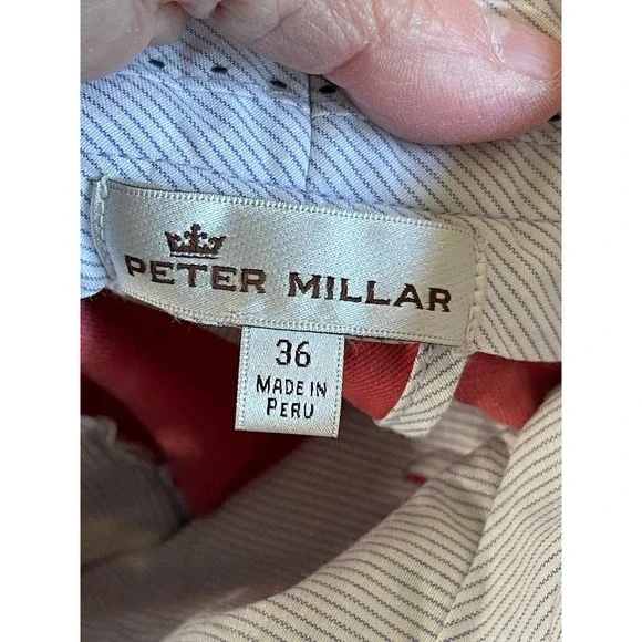 NEW NWT Peter Millar Washed Twill Flat Front Men's Pants Sport Red 36" x 37.5" - Picture 7 of 11